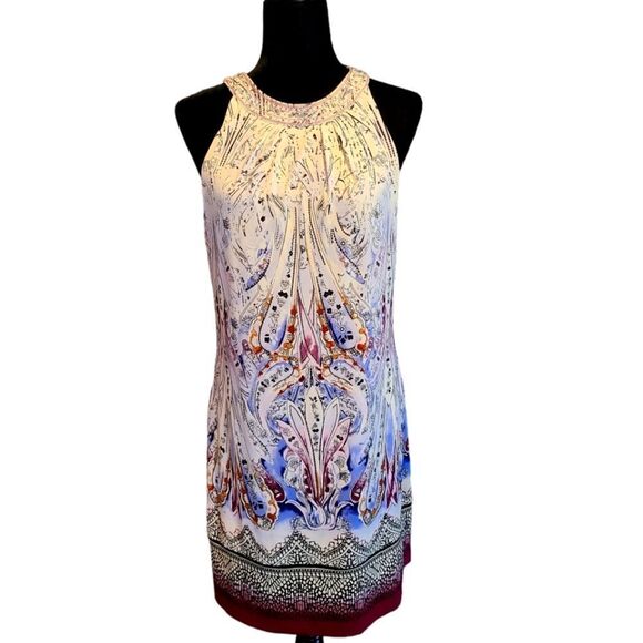 WHITE HOUSE BLACK MARKET Dress Bare Shoulders Strappy Back Sequins‎  Bead… - Picture 1 of 13